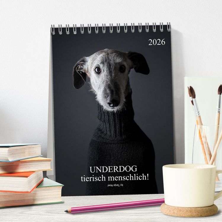 Produktbild: UNDERDOG - Windhundportraits (Tischkalender 2026 DIN A5 hoch), CALVENDO Monatskalender