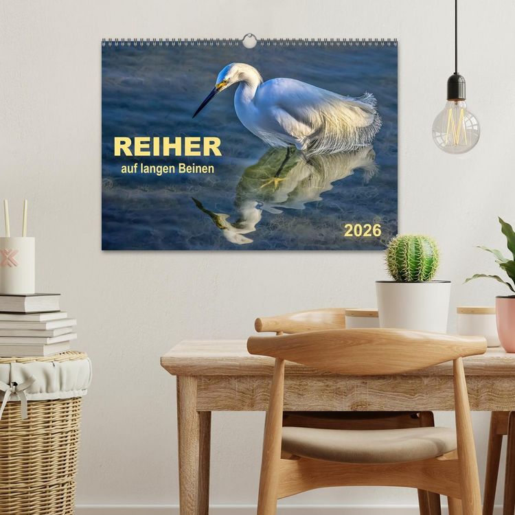 Produktbild: Reiher - auf langen Beinen (Wandkalender 2026 DIN A3 quer), CALVENDO Monatskalender