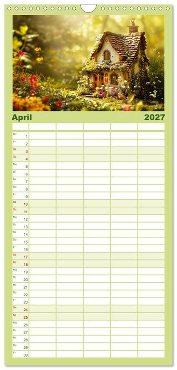 Produktbild: Familienplaner 2027 - Das kleine H&auml;uschen im Wald mit 5 Spalten (Wandkalender, 21 x 45 cm) CALVENDO