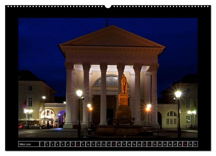 Produktbild: Karlsruhe Tag und Nacht (hochwertiger Premium Wandkalender 2026 DIN A2 quer), Kunstdruck in Hochglanz