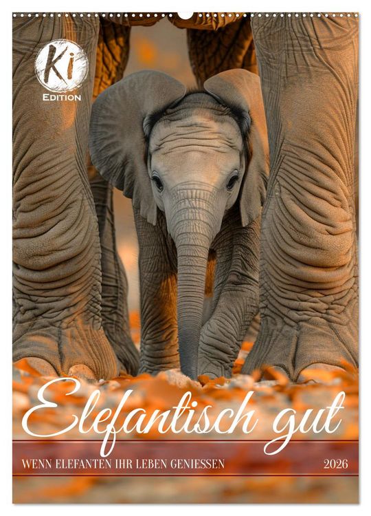 Produktbild: Elefantisch gut (Wandkalender 2026 DIN A2 hoch), CALVENDO Monatskalender