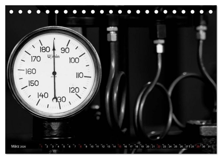 Produktbild: Industrie&auml;sthetik in Schwarz-Weiss (Tischkalender 2026 DIN A5 quer), CALVENDO Monatskalender