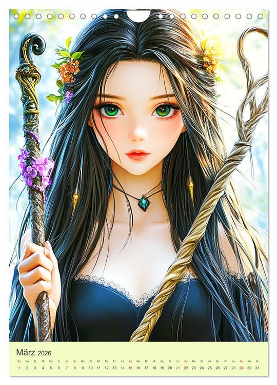 Produktbild: Keltische Mythen. Die magische Anderwelt-Fantasy im Manga-Stil (Wandkalender 2026 DIN A4 hoch), CALVENDO Monatskalender