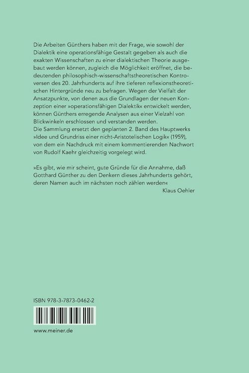 Produktbild: Beitr&auml;ge zur Grundlegung einer operationsf&auml;higen Dialektik (II)