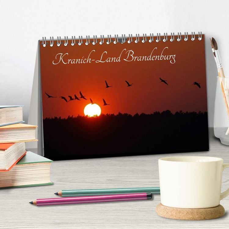 Produktbild: Kranich-Land Brandenburg (Tischkalender 2026 DIN A5 quer), CALVENDO Monatskalender