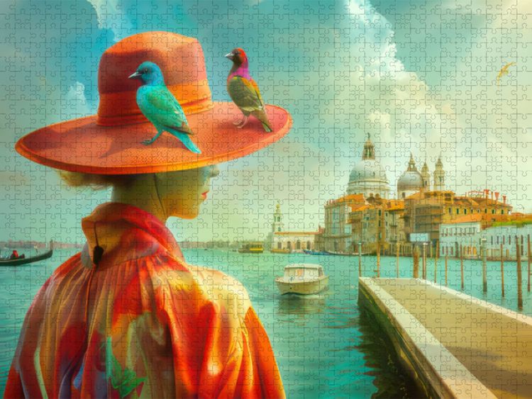 Produktbild: CALVENDO Puzzle Surrealistisches Venedig | 1000 Teile Lege-Gr&ouml;&szlig;e 64x48cm Foto-Puzzle f&uuml;r gl&uuml;ckliche Stunden