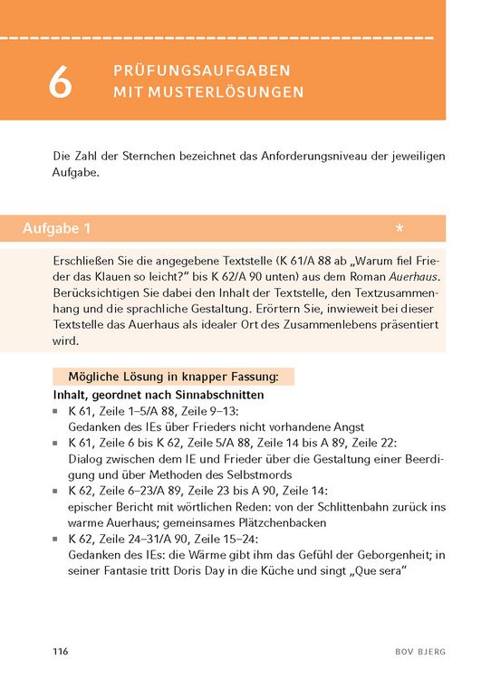 Produktbild: Auerhaus von Bov Bjerg - Textanalyse und Interpretation