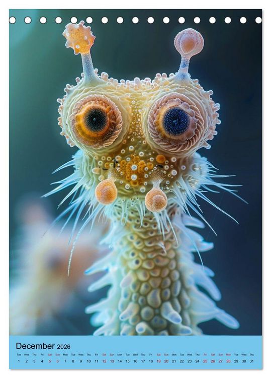 Produktbild: Microbial Cuteness (Desk Calendar 2026 DIN A5 portrait), CALVENDO 12 Month DeskCalendar