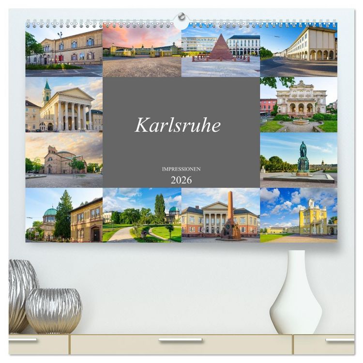 Produktbild: Karlsruhe Impressionen (hochwertiger Premium Wandkalender 2026 DIN A2 quer), Kunstdruck in Hochglanz
