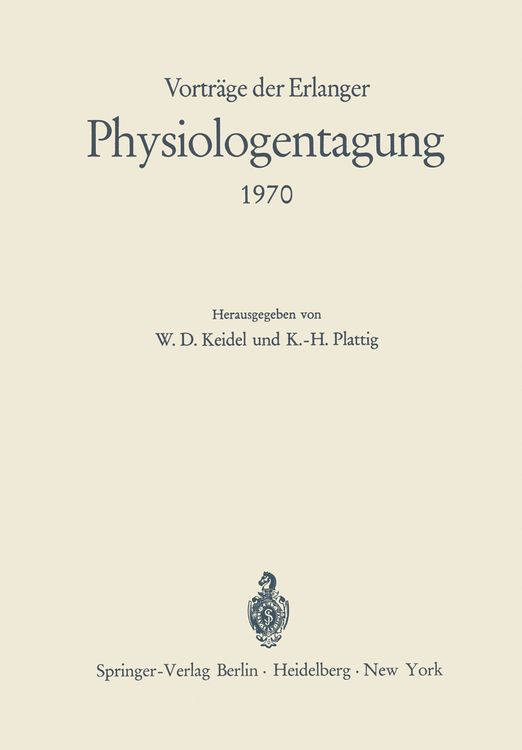 Produktbild: Vortr&auml;ge der Erlanger Physiologentagung 1970