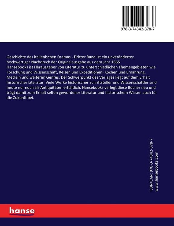 Produktbild: Geschichte des italienischen Dramas