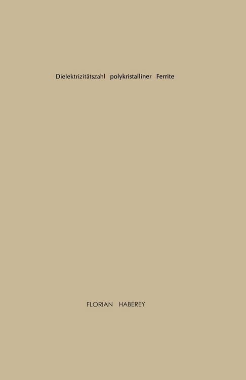 Produktbild: Dielektrizit&auml;tszahl polykristalliner Ferrite