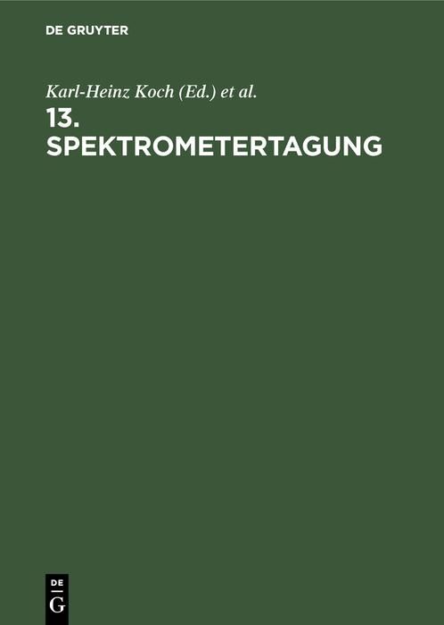 Produktbild: 13. Spektrometertagung