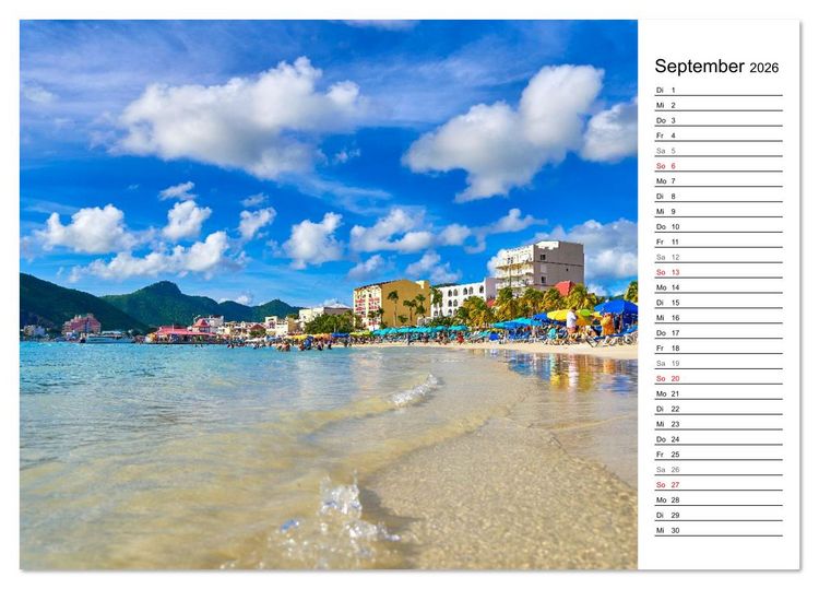 Produktbild: Karibik entdecken - Inseln und Farben der Karibik mit echtem Lebensgef&uuml;hl (Tischkalender 2026 DIN A5 quer), CALVENDO Monatskalender
