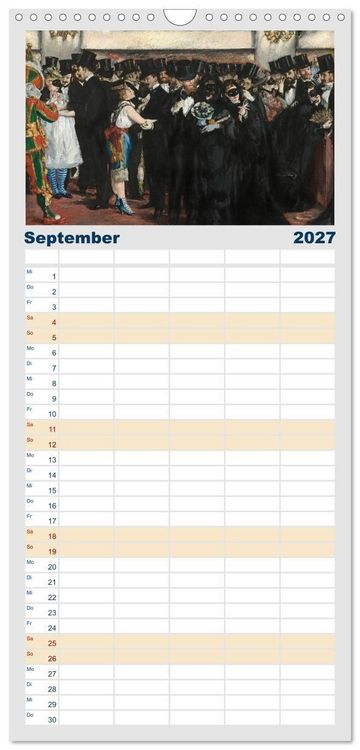 Produktbild: Familienplaner 2027 - Party Time - Das Fest in der Kunst mit 5 Spalten (Wandkalender, 21 x 45 cm) CALVENDO