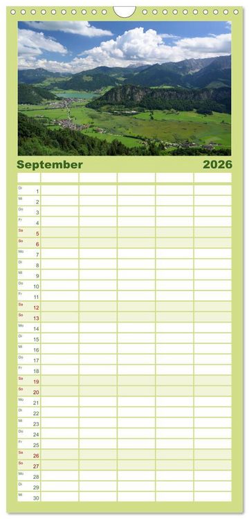 Produktbild: Familienplaner 2026 - Kaiserwinkl - Sommerbilder aus Tirol mit 5 Spalten (Wandkalender, 21 x 45 cm) CALVENDO