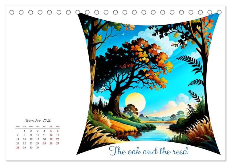 Produktbild: The magical world of fables (Desk Calendar 2026 DIN A5 landscape), CALVENDO 12 Month DeskCalendar