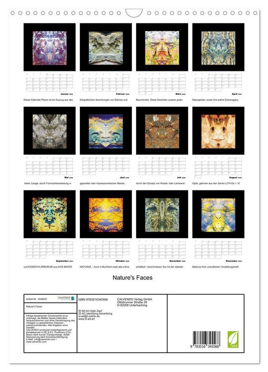 Produktbild: Nature's Faces (Wandkalender 2026 DIN A3 hoch), CALVENDO Monatskalender
