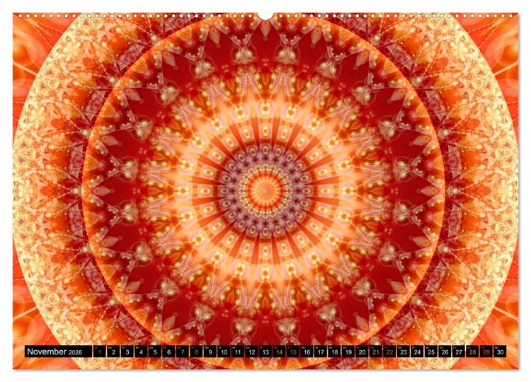 Produktbild: Energie - Mandalas in orange (Wandkalender 2026 DIN A2 quer), CALVENDO Monatskalender
