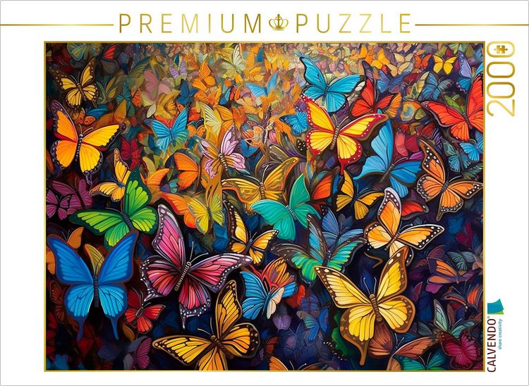 Produktbild: CALVENDO Puzzle Wimmelbild - Kunterbuntes Treiben von Schmetterlingen | 2000 Teile Lege-Gr&ouml;&szlig;e 90x67cm Foto-Puzzle f&uuml;r gl&uuml;ckliche Stunden