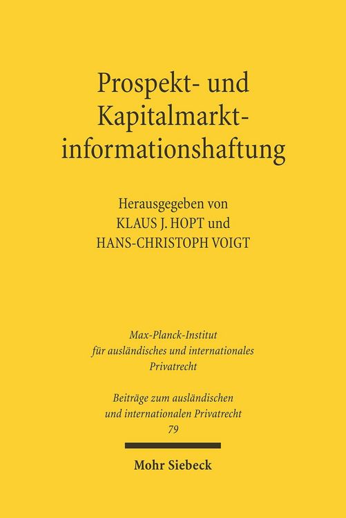Produktbild: Prospekt- und Kapitalmarktinformationshaftung