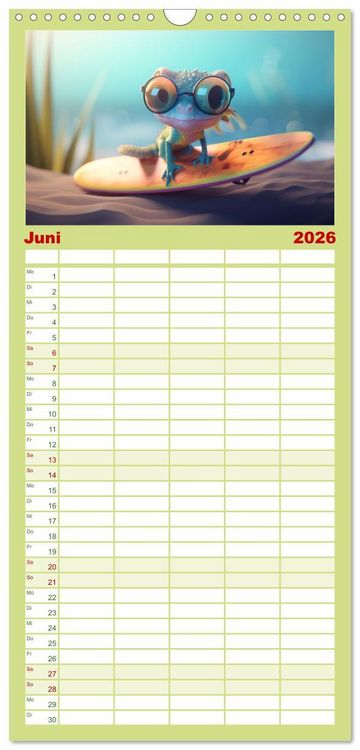 Produktbild: Familienplaner 2026 - Cham&auml;leon-Verwandlungen. Ein Jahr voller Ver&auml;nderungen mit 5 Spalten (Wandkalender, 21 x 45 cm) CALVENDO