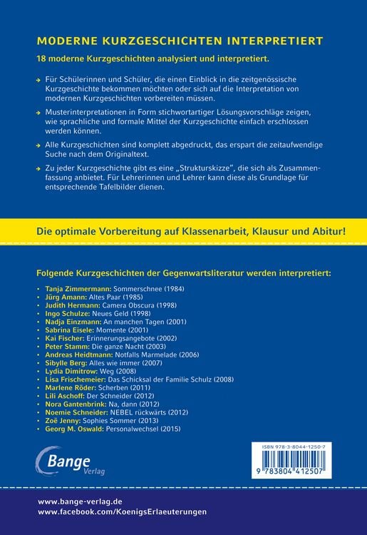 Produktbild: Moderne Kurzgeschichten interpretiert