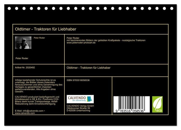 Produktbild: Oldtimer - Traktoren f&uuml;r Liebhaber (Tischkalender 2026 DIN A5 quer), CALVENDO Monatskalender