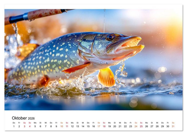 Produktbild: Jagd auf den Hecht (Wandkalender 2026 DIN A2 quer), CALVENDO Monatskalender