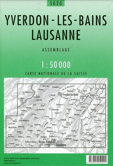 Produktbild: Swisstopo 1 : 50 000 Yverdon-les-Bains Lausanne
