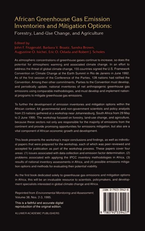 Produktbild: African Greenhouse Gas Emission Inventories and Mitigation Options: Forestry, Land-Use Change, and Agriculture
