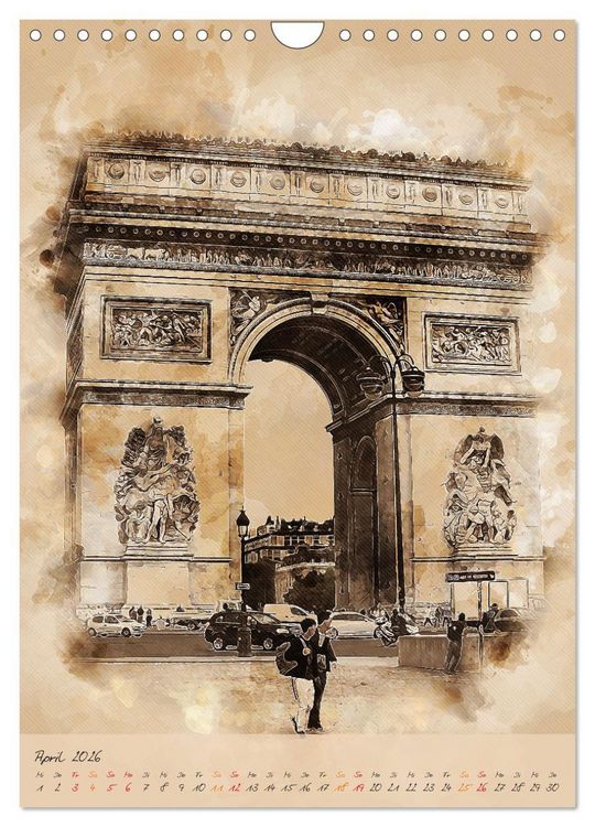Produktbild: Paris - la Ville de l'amour (Wandkalender 2026 DIN A4 hoch), CALVENDO Monatskalender