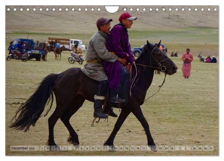 Produktbild: Pferde und Reiter der Mongolei (Wandkalender 2026 DIN A4 quer), CALVENDO Monatskalender