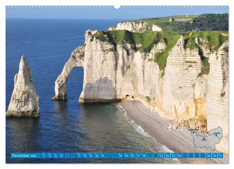 Produktbild: The Coasts of Normandy from Mont Saint-Michel to &Eacute;tretat (High Quality Premium Wall Calendar 2026 DIN A2 landscape),CALVENDO 12 Month Wall Calendar
