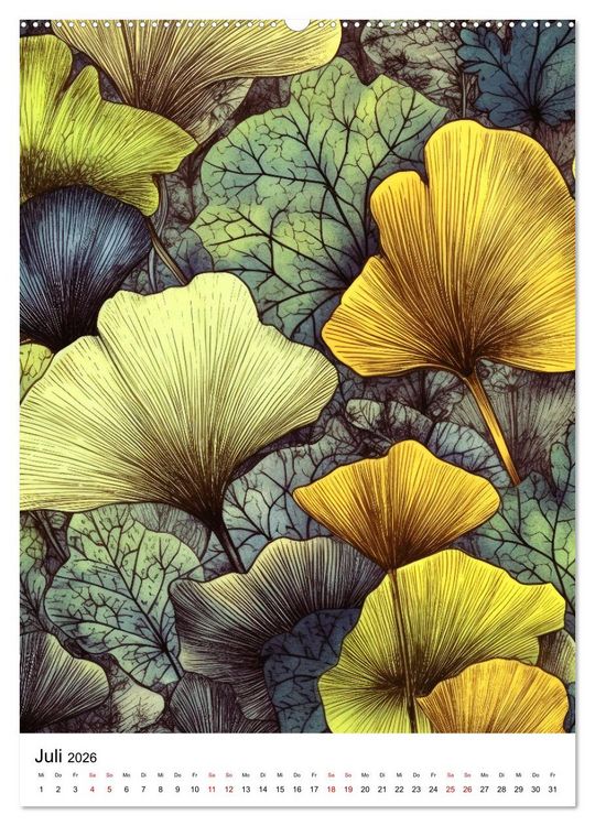 Produktbild: Ginkgo Biloba Sch&ouml;nheit (Wandkalender 2026 DIN A2 hoch), CALVENDO Monatskalender