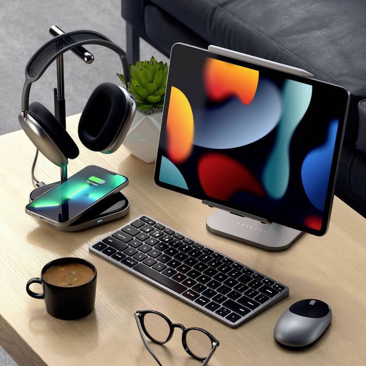 Produktbild: Satechi Slim X1 Mini Bluetooth&reg; Tastatur Deutsch, QWERTZ Anthrazit Multimediatasten, Beleuchtet