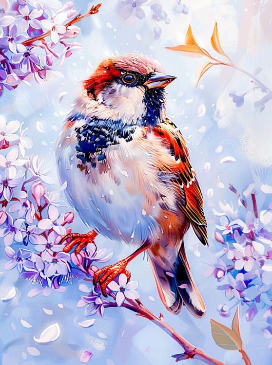 Produktbild: CALVENDO Puzzle Einheimischer Singvogel Haussperling Malerei | 2000 Teile Lege-Gr&ouml;&szlig;e 90x67cm Foto-Puzzle f&uuml;r gl&uuml;ckliche Stunden