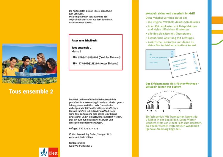 Produktbild: Tous Ensemble 2 - Vokabel-Lernbox zum Sch&uuml;lerbuch