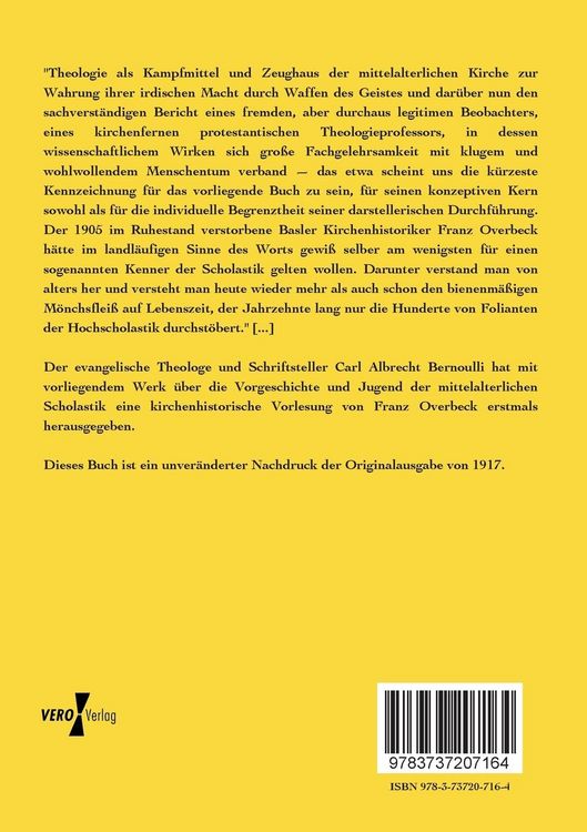 Produktbild: Vorgeschichte und Jugend der mittelalterlichen Scholastik