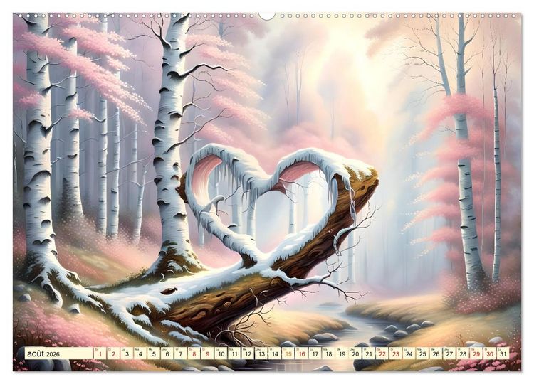 Produktbild: Bouleaux adorables (Calendrier mural 2026 DIN A2 vertical) calendrier de bureau