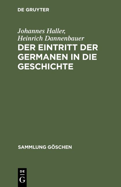 Produktbild: Der Eintritt der Germanen in die Geschichte
