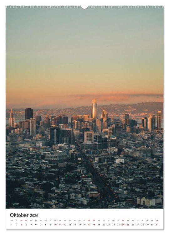 Produktbild: San Francisco - Cable Cars, Golden Gate Bridge und Lombard Street (Wandkalender 2026 DIN A2 hoch), CALVENDO Monatskalender