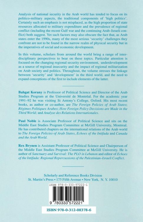 Produktbild: The Many Faces of National Security in the Arab World