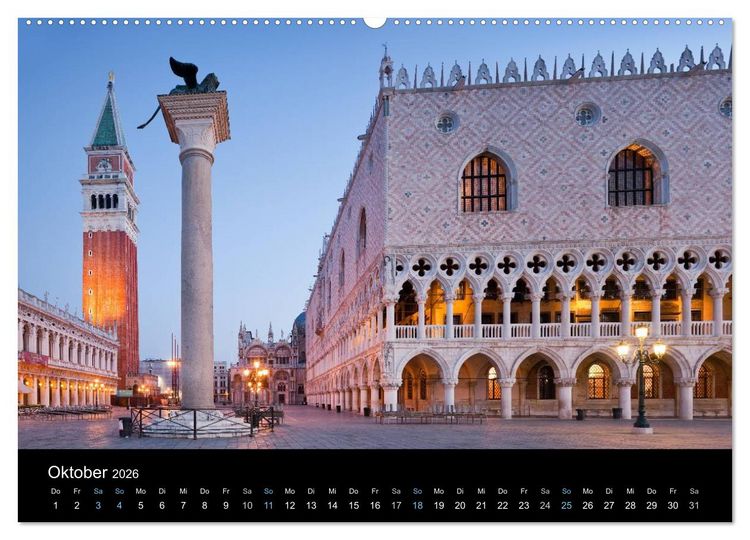 Produktbild: Venedig bei Nacht 2026 (Wandkalender 2026 DIN A2 quer), CALVENDO Monatskalender