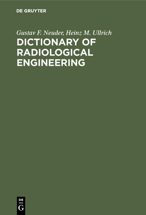 Produktbild: Dictionary of radiological engineering