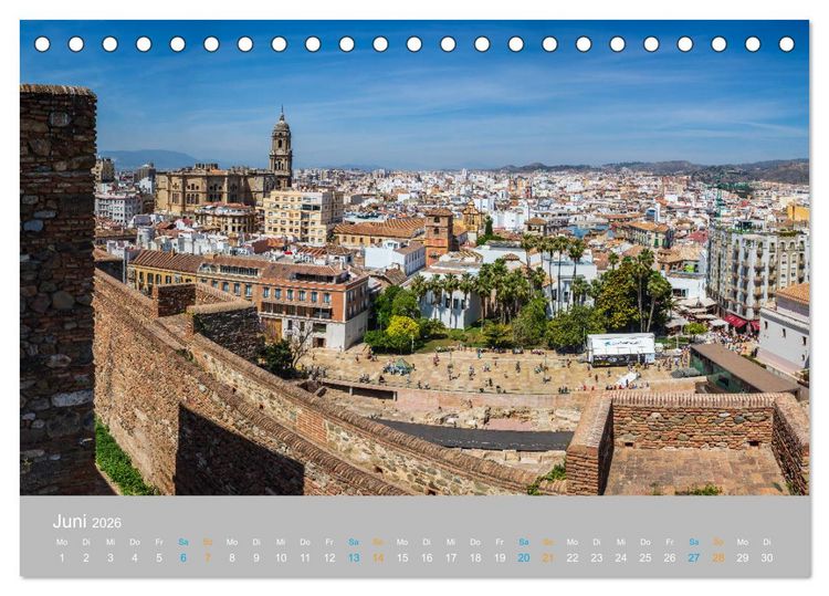 Produktbild: Malaga - andalusische Mittelmeerk&uuml;ste (Tischkalender 2026 DIN A5 quer), CALVENDO Monatskalender