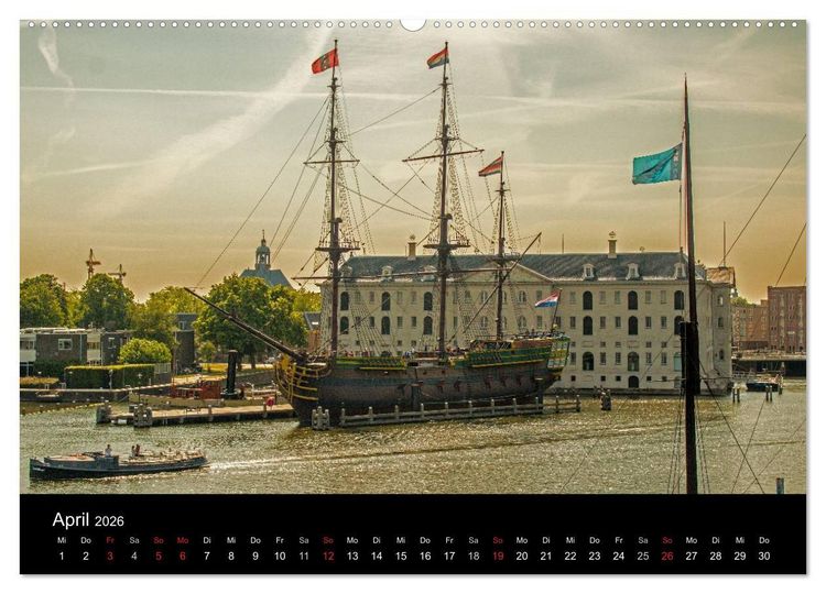 Produktbild: psychadelic Amsterdam - Stadtansichten zwischen Tag und Traum (Wandkalender 2026 DIN A2 quer), CALVENDO Monatskalender