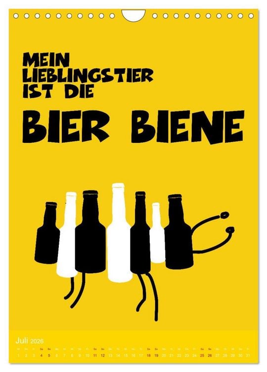Produktbild: BIER Wandkalender -Trinken mit Stil (Wandkalender 2026 DIN A4 hoch), CALVENDO Monatskalender