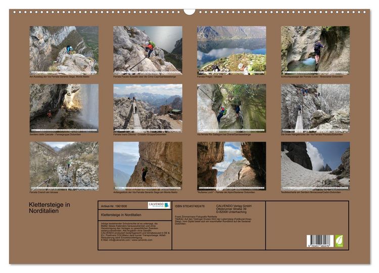 Produktbild: Klettersteige in Norditalien (Wandkalender 2026 DIN A2 quer), CALVENDO Monatskalender