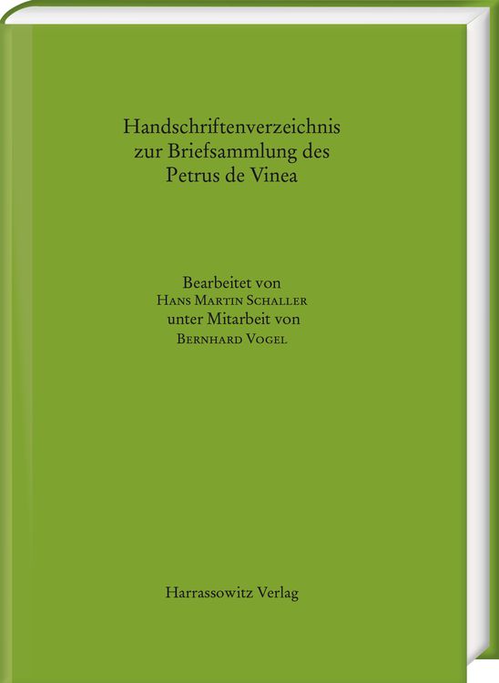 Produktbild: Handschriftenverzeichnis zur Briefsammlung des Petrus de Vinea